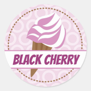 Étiquette circulaire de crème glacée violette