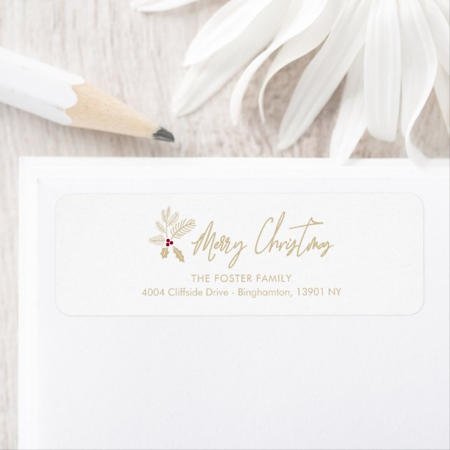Étiquette Citation de la typographie Whimsical de Noël Holly (En situation)