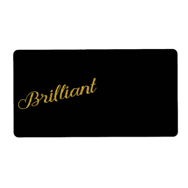 Étiquette Citation de Parties scintillant métalliques brilla (Devant)