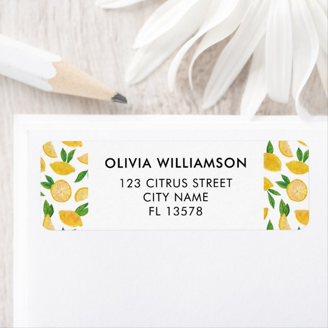 Étiquette Citron Fruit Citron (En situation)