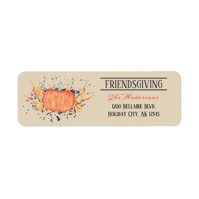 Étiquette Citrouille Amitié (Devant)