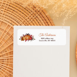 Étiquette Citrouille Fall Floral Baby shower adresse de reto