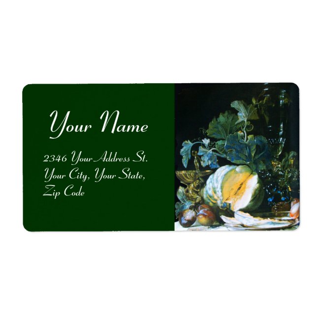 Étiquette CITROUILLE, FRUITS ET GLASSWARE Thanksgiving (Devant)