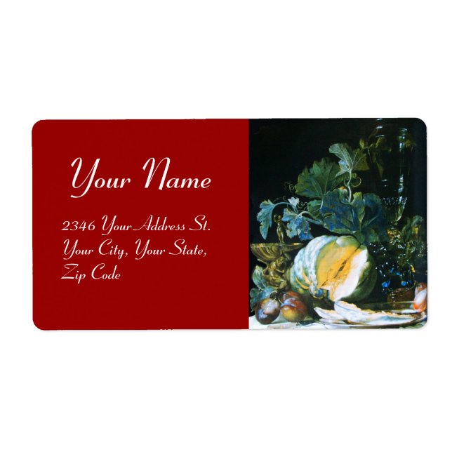 Étiquette CITROUILLE, FRUITS ET GLASSWARE Thanksgiving (Devant)