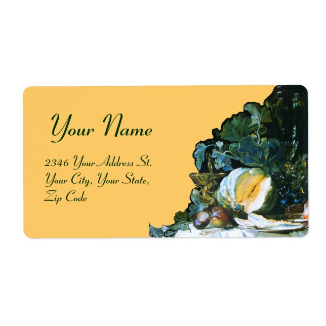 Étiquette CITROUILLE, FRUITS ET GLASSWARE Thanksgiving (Devant)