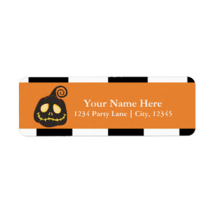 Étiquette Citrouille noire Halloween Fantaisie
