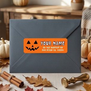 Étiquette Citrouille Personnalisée Halloween Votre Nom Adres