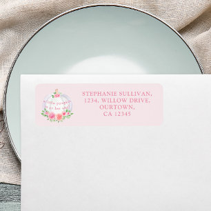 Étiquette Citrouille Pink Floral Baby shower Adresse de reto