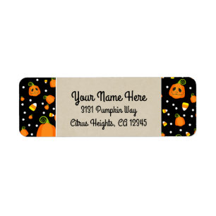 Étiquette Citrouilles d'Halloween Kraft pour fête fantaisist