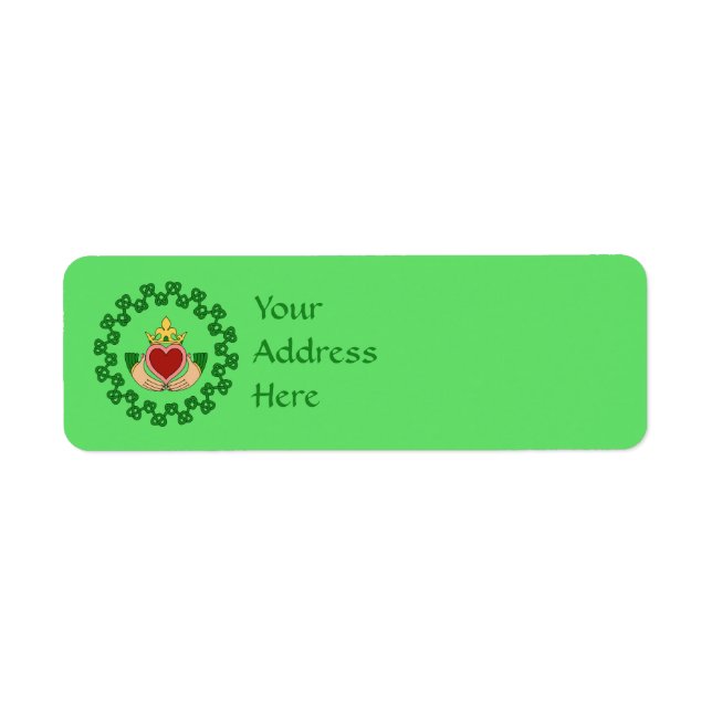 Étiquette Claddagh et Green Knotwork (Devant)