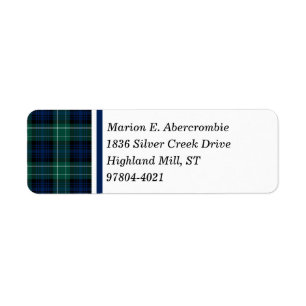 Étiquette Clan Abercrombie Tartan