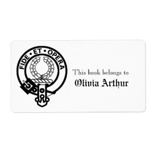 Étiquette Clan Arthur Crest Livre Personnalisé Appartient À