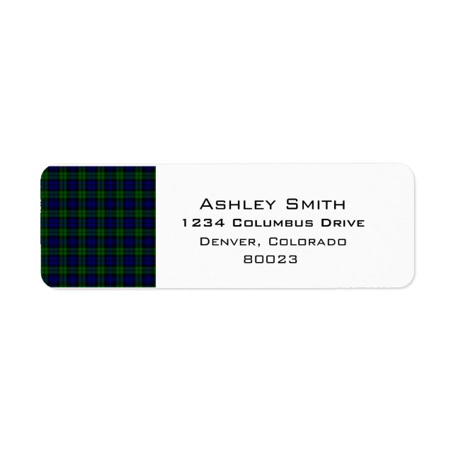Étiquette Clan Blackwatch tartan Campbell (Devant)