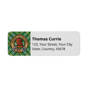 Étiquette Clan Currie Tartan