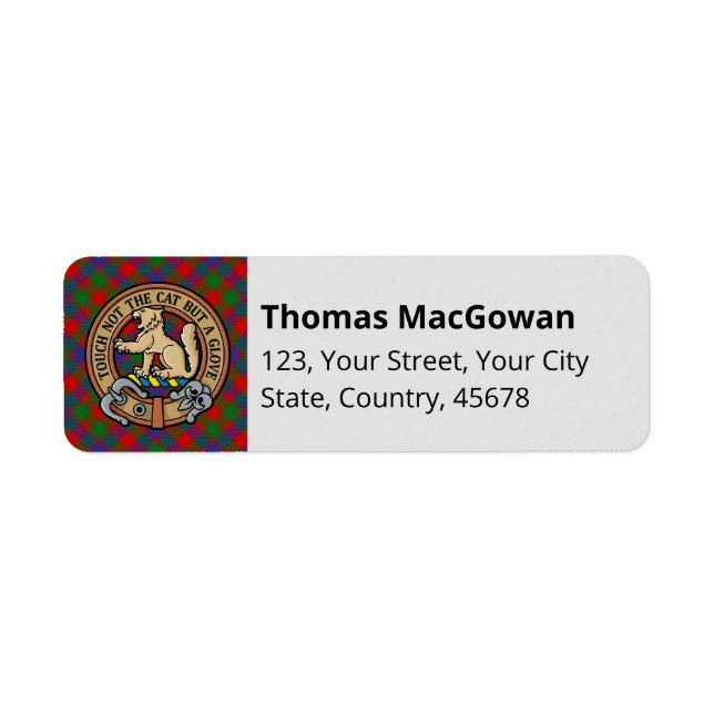 Étiquette Clan MacGowan Tartan (Devant)