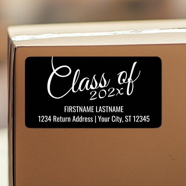 Étiquette Classe avec année personnalisée et lycée (Personalized return address label)