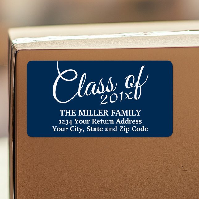 Étiquette Classe avec année personnalisée et lycée (Personalized return address label)