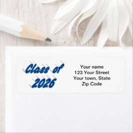 Étiquette Classe de 2026 typographie bleue  remise des diplô