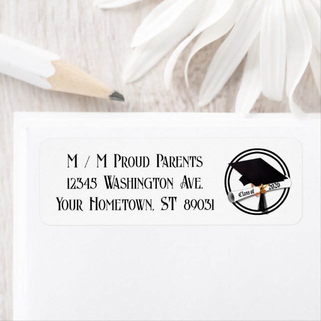 Étiquette Classe de casquette et de diplôme de 2026 (En situation)