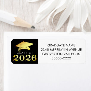Étiquette Classe de finissants 2023 Élégant papier d'alumini
