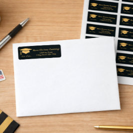 Étiquette Classe d'élégance dorée de remise des diplômes