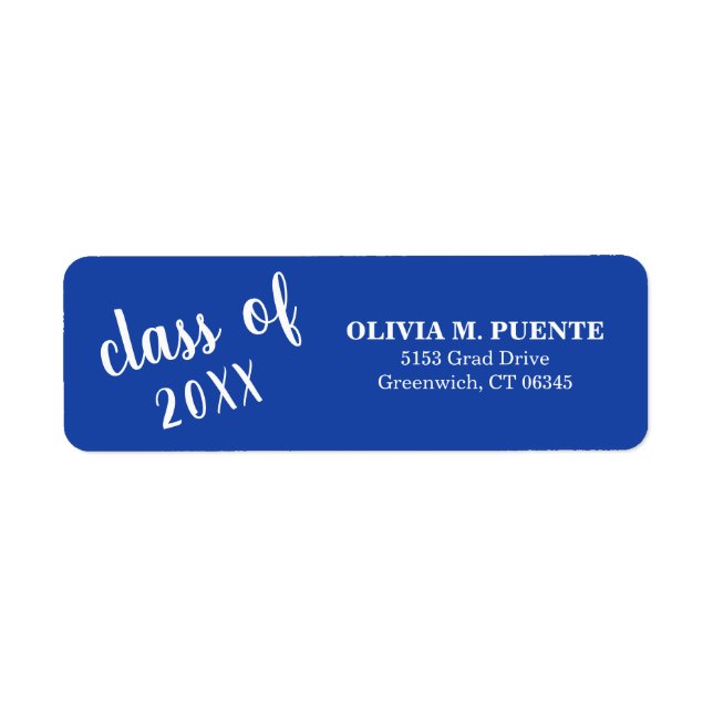 Étiquette Classe D'Études Bleues Adresse De Retour (Devant)