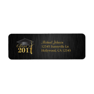 Étiquette Classe élégante de 2011 noirs/d'or