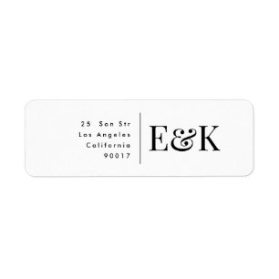 Étiquette Classic Bold Big Monogram Elegant Adresse de retou