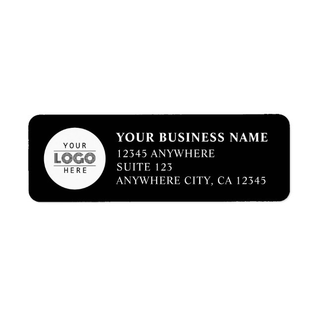 Étiquette Classic Custom Business Logo Black Company (Devant)