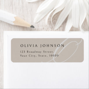 Étiquette Classic Elegance Script Monogramme Adresse de reto