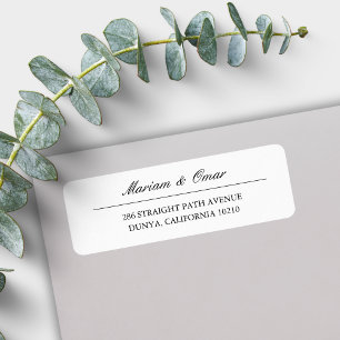Étiquette Classic Élégant Script Minimaliste Adresse de reto