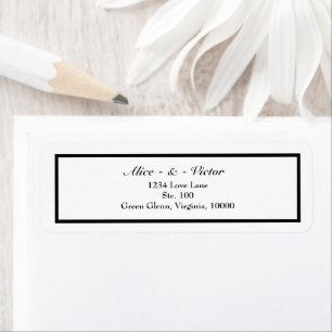 Étiquette Classic Formal Black White Mariage Adresse de reto