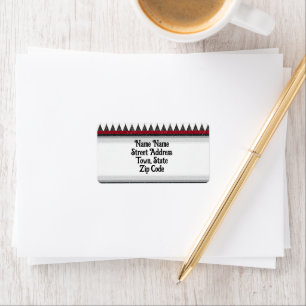 Étiquette Classic noir blanc rouge arlequin Jacquard diamant