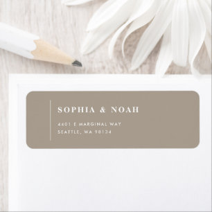Étiquette Classic Olive Grey Minimal Mariage Adresse de reto