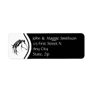 Étiquette Classic Simple Moderne Horse Logo Silhouette