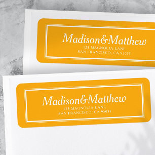 Étiquette Classic Simple Typographie Mariage Adresse de reto