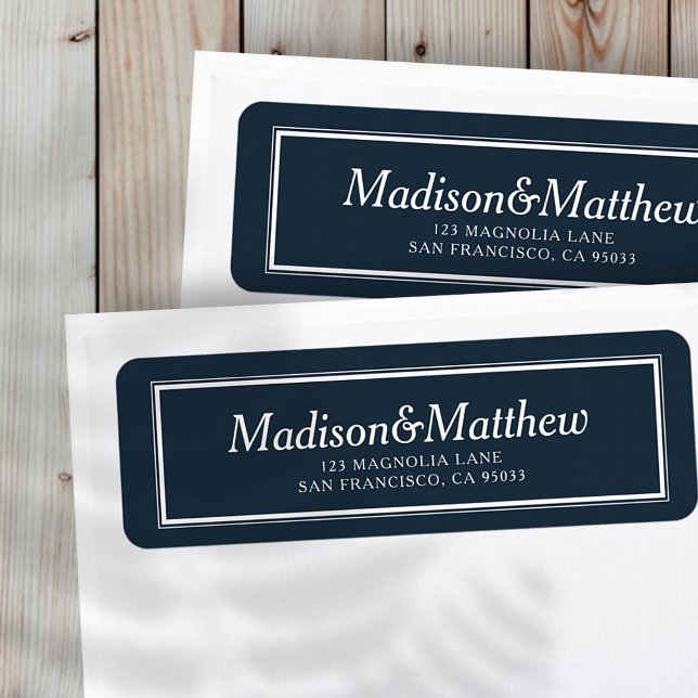 Étiquette Classic Simple Typographie Mariage Adresse de reto (Créateur téléchargé)