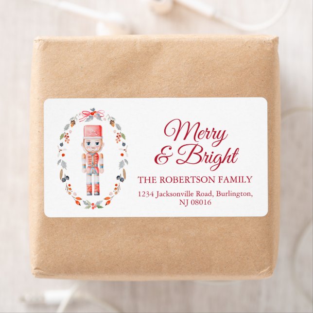 Étiquette Classic Toy Soldier Christmas Shipping Label (En situation)