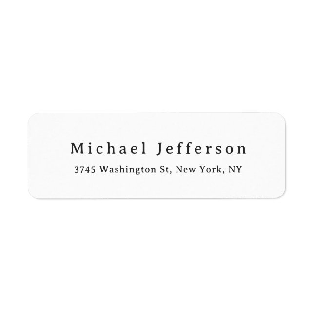 Étiquette Classical Creative Trendy Black & White Minimalist (Devant)