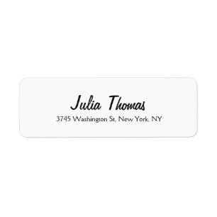 Étiquette Classical Elegant Plain Simple Professionnel Blanc