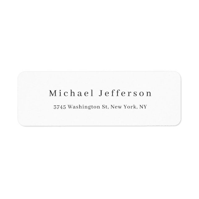 Étiquette Classique créative tendance noir & blanc minimalis (Devant)