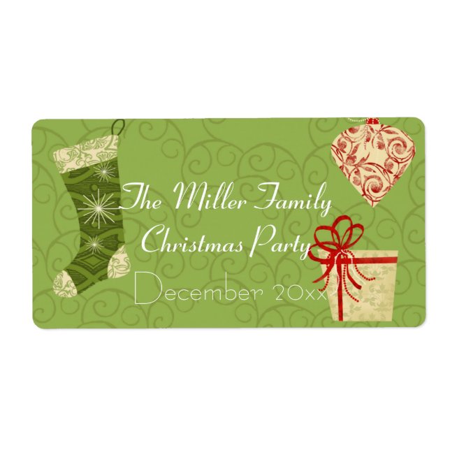 Étiquette classique de bouteille d'eau de Noël (Devant)