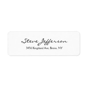 Étiquette Classique élégant Script élégant Noir blanc clair