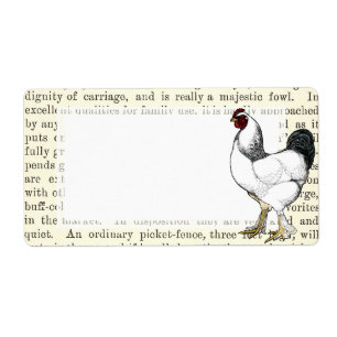 Étiquette Classique vintage de pays de coq léger de Brahma