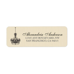 Étiquette Classy Chandelier Return Label (noir)