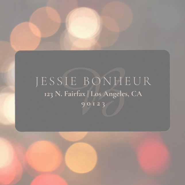 Étiquette Classy Elegant Neutrals & Grey Adresse de retour (Créateur téléchargé)