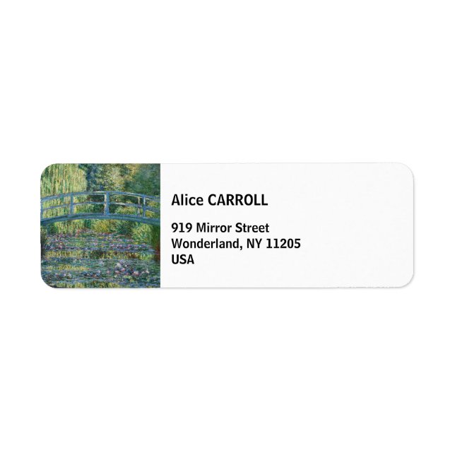 Étiquette Claude Monet - Eau Lily étang, Harmonie verte (Devant)