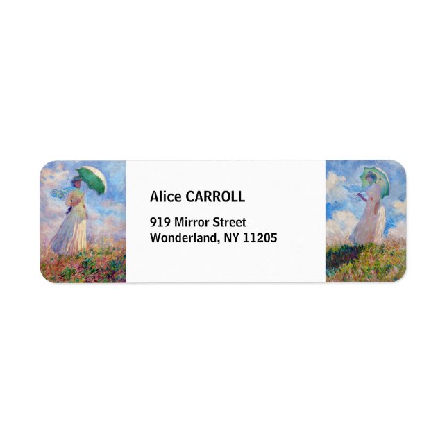 Étiquette Claude Monet - Femme avec Parasol Droite et Gauche (Devant)