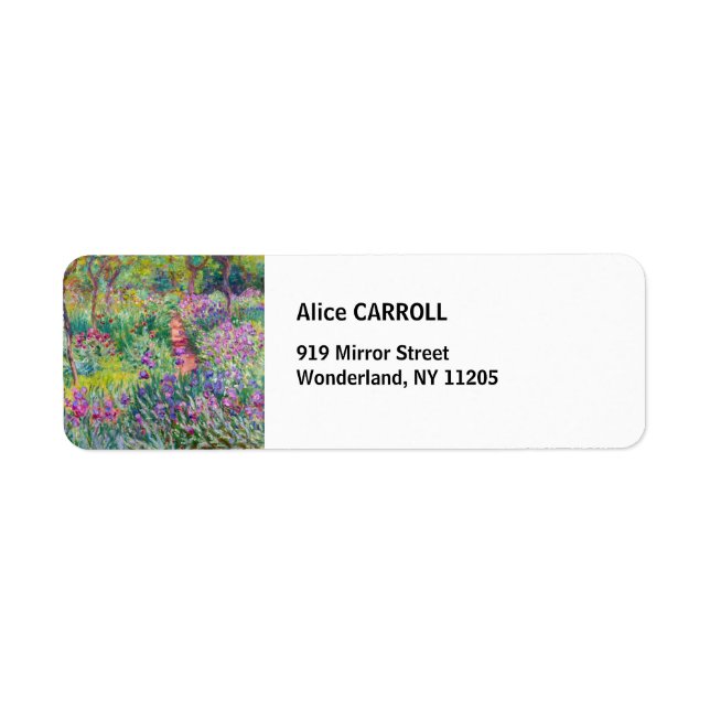 Étiquette Claude Monet - Le jardin d'Iris à Giverny (Devant)