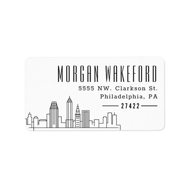 Étiquette Cleveland Stylisé Skyline Large  (Devant)